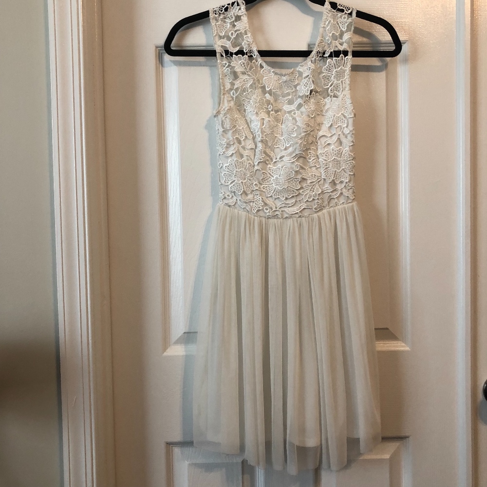 White Laced Mini Dress